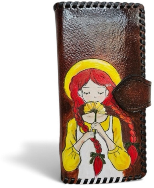 갤럭시 S24 통가죽 핸드폰케이스 수제작 빨간머리 앤 전기종 호환 아마도가죽공방