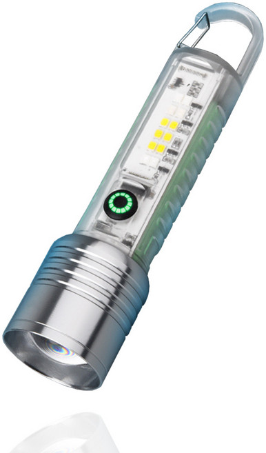 키친9단 충전식 LED 후레쉬 랜턴 다기능 휴대용 손전등, 1개, 혼합색상