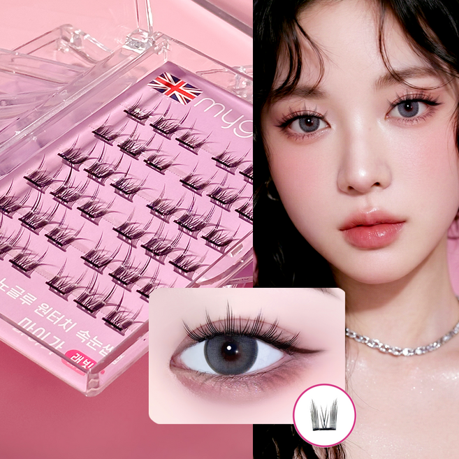 마이가 노글루 속눈썹 원터치 가닥 자연연장 속눈썹, 1개, 래빗