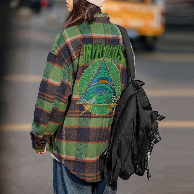 킹앤조이 간절기 남여공용 체크 플란넬 셔츠 남방 메이즈