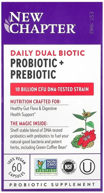 뉴챕터 유산균 프로바이오틱스 100억 베지 캡슐 60정, 1개 - 쿠팡