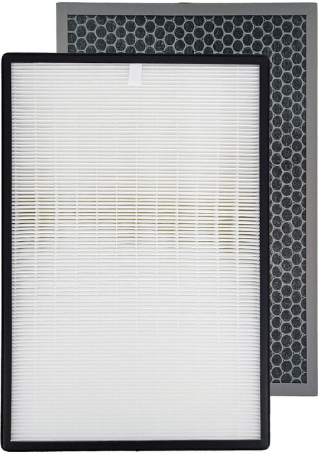 適用 Amway 安麗 E-2526-T 第一代空氣清淨機 可替換 E-2527 E-2528 HEPA+蜂巢活性碳 濾網 濾芯, 1個, 濾心, 1片抗敏HEPA+1片蜂巢活性碳