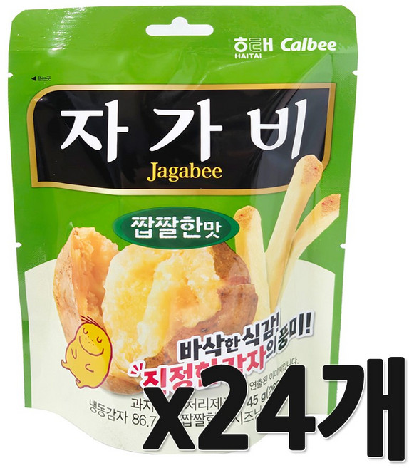 해태제과 자가비 짭짤한맛 스낵 파우치, 45g, 24개