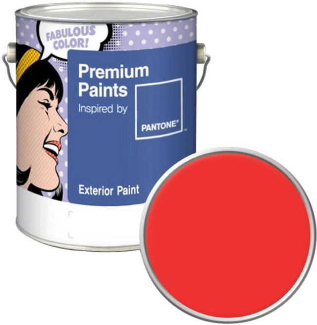 노루페인트 팬톤 외부용 실외 무광 페인트 4L, 17-1664 Poppy Red, 1개