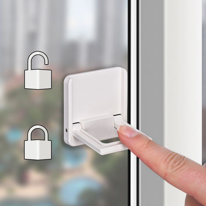 비비앤비비 멀티세이프 핸들락 창문 중문 베란다 열림방지 안전 잠금장치 유아 독서대 만들기, 2개