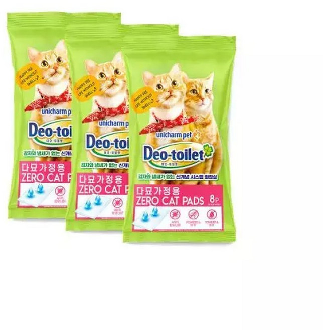 유니참 데오토일렛 고양이 패드 8P(다묘용) x 3개, 3박스