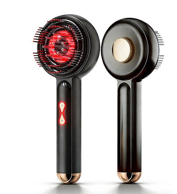 SEWEEK EMS헤어부스터 두피 마사지기 워터프루프 전동 두피 마사지 빗, 그레이