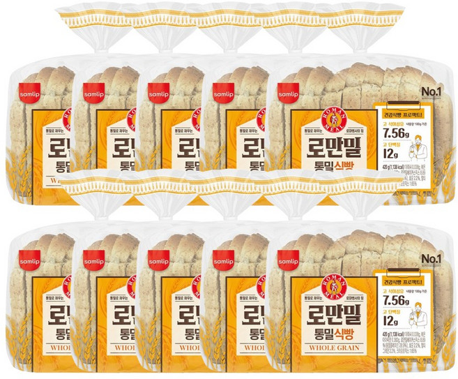 로만밀 통밀 식빵 토종효모 곡물 모닝 빵 샌드위치 토스트, 420g