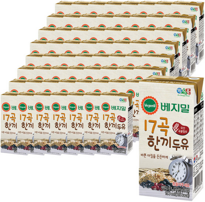 베지밀 17곡 한끼두유, 190ml, 64개