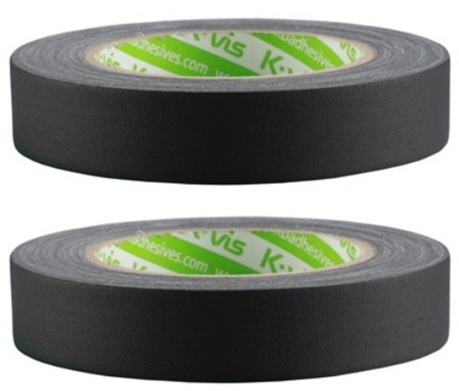 kvis 게퍼 개퍼 테이프 gaffer tape 검정 25mm x 25M, 2개