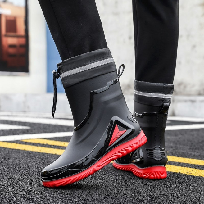 COCOYOU 남자레인부츠 패션 논슬립 가벼운 낚시장화 작업용장화