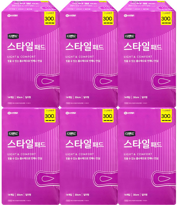 디펜드 스타일패드 여성용 안심대용량 일자형, FREE(onesize), 6개, 14매입