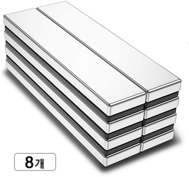 50x10x3mm 초강력 네오디움 블럭자석 사각 세트, 8개