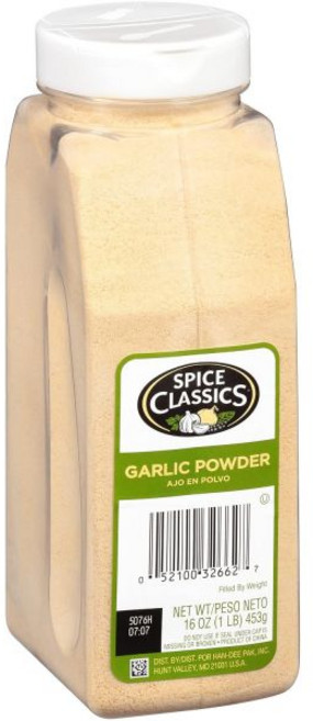 Spice 클래식 마늘 가루 16온스 - 가루가 담긴 용기 1개 야채 구운 고기 샐러드 드레싱 등에 맛을 더하는 데 가장 좋습니다., 453g