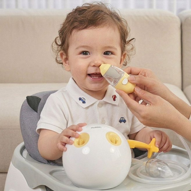 휴비딕 크린노즈 인아웃 전동식 의료용 콧물흡입기, 1박스, 엘로우