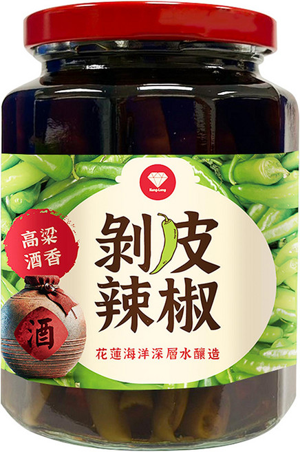 【光隆海洋生技】高梁酒香剝皮辣椒450Gx2罐(花蓮海洋深層水釀造), 450g, 1套