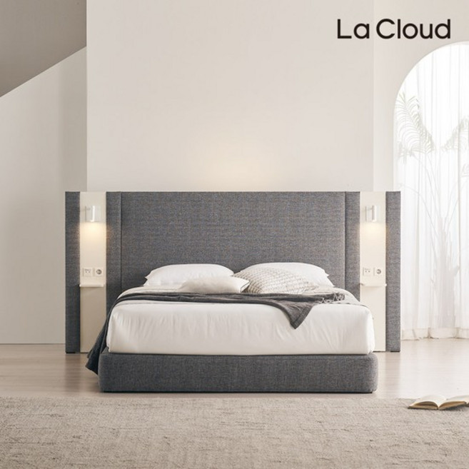 라클라우드 프리미엄 호텔식 평상형 글로리 침대프레임 라지킹 LK, LK(라지킹), 다크 그레이, 침대프레임(패널2EA 포함)