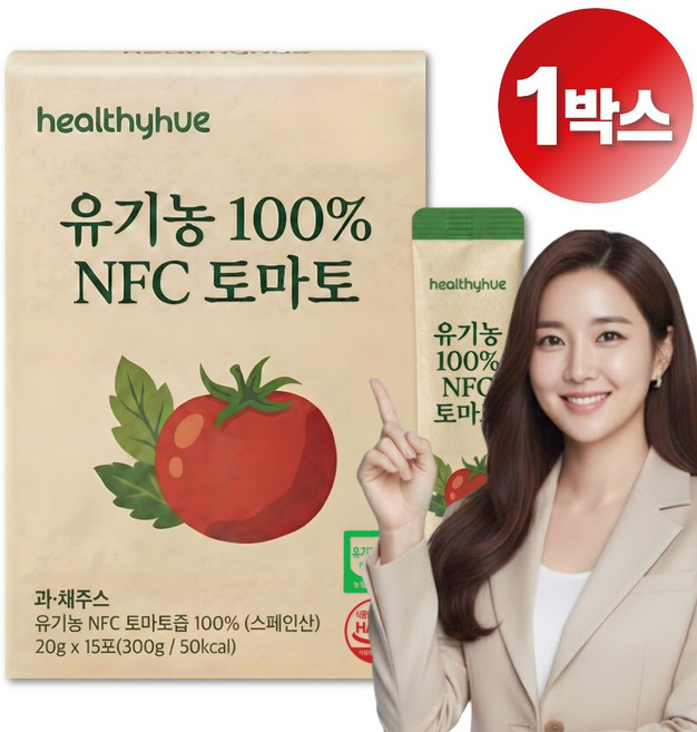 헬씨휴 유기농 NFC 토마토 100% 착즙 원액 스틱, 1개, 300g