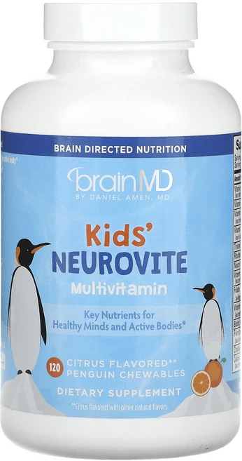 BrainMD 어린이용 Neurovite 종합비타민 감귤류 플러그인 츄어블 120정, BrainMD 어린이용 Neurovite ..., 1개 - 쿠팡