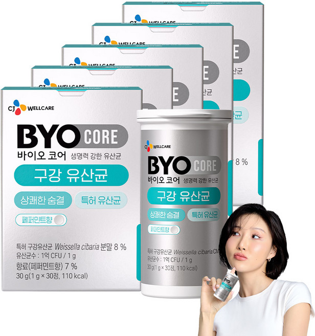 BYO 코어 구강 유산균 페퍼민트 30g, 30정, 5개