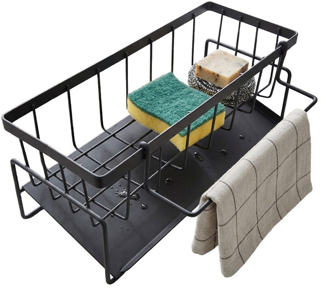 신스투데이 무타공 물빠짐 수세미 거치대, 1개, 차콜 그레이