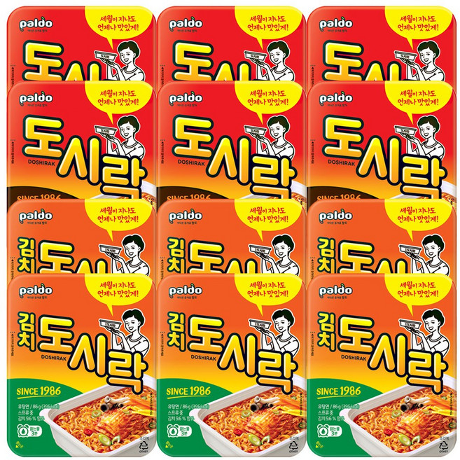 팔도도시락 컵라면 86g 6p + 김치 컵라면 86g 6p, 1세트