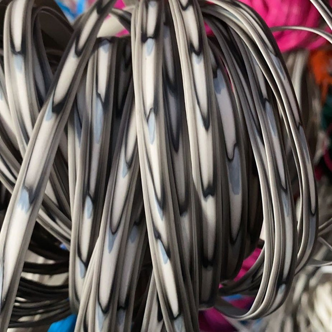 編織藤條環保仿藤手工材料 寬8mm厚1mm 約85-90米/斤, 灰色魚紋, 1個