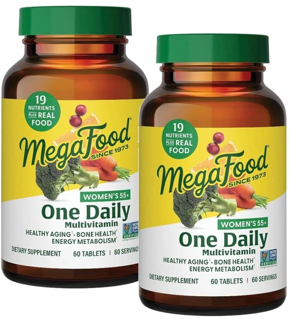 메가푸드 55세이상 여성 원데일리 멀티비타민 MegaFood Women 55+ One Daily Multivitamin, 2개, 60정 - 쿠팡
