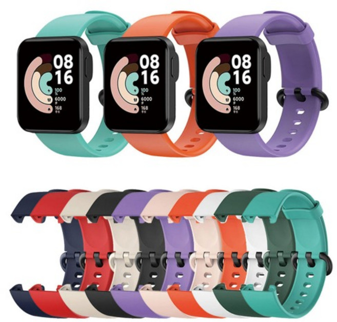 오달라 미워치라이트1 솔리드 실리콘 시계줄 질 스트랩, 화이트