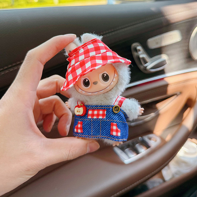 인형옷 라부부 4세대 mini 크리스마스 산타옷 및 스웨터 스타일, 빨간모자, 1개