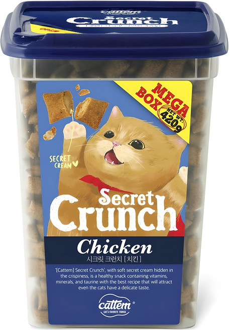 캣템 고양이 시크릿 크런치 메가박스 간식, 치킨, 420g, 1개