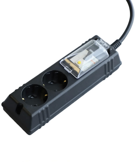 고디퍼 국산 4000W 고용량 멀티탭 에센셜 배선차단 에어컨 건조기 인덕션 대용량 콘센트 2구, Black(배선차단형 2구), 1개, 3m