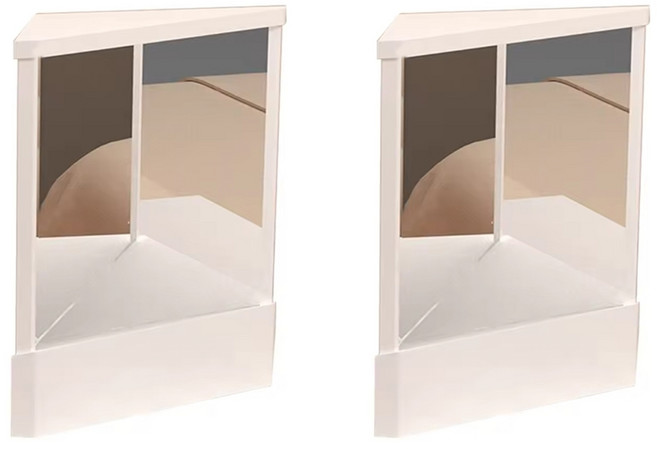 털보몰 남이보는 내얼굴 좌우 무반전 거울, 화이트, 2개