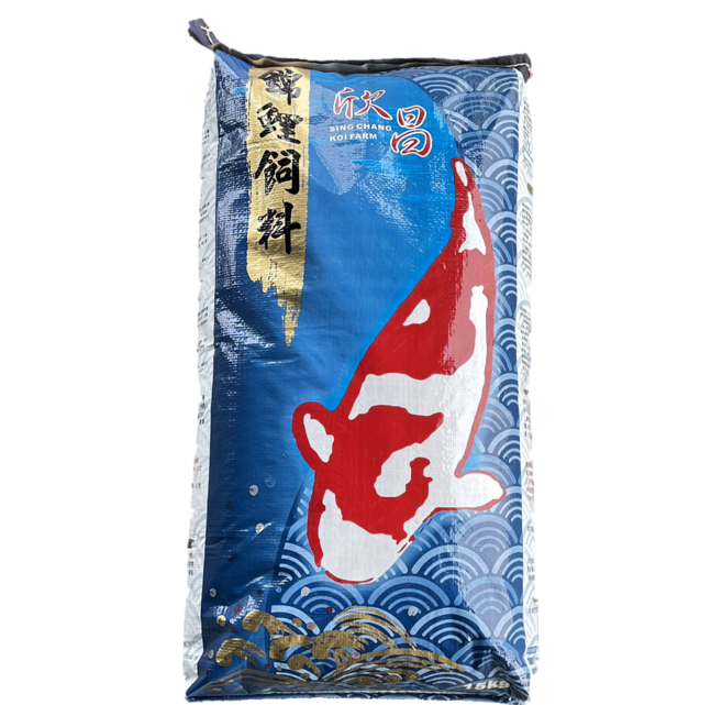 欣昌 SING CHANG KOI FARM 錦鯉飼料 色揚L (6mm)，15公斤，提升色澤體格，改善水質, 1個, 15L