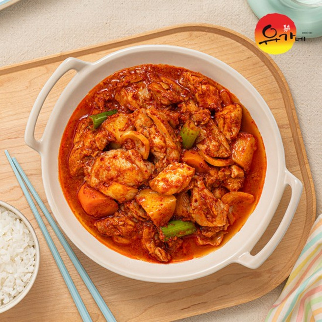 유가네 닭볶음탕 2인분(닭다리살 2팩 + 닭볶음탕 양념 2팩), 230g, 2개