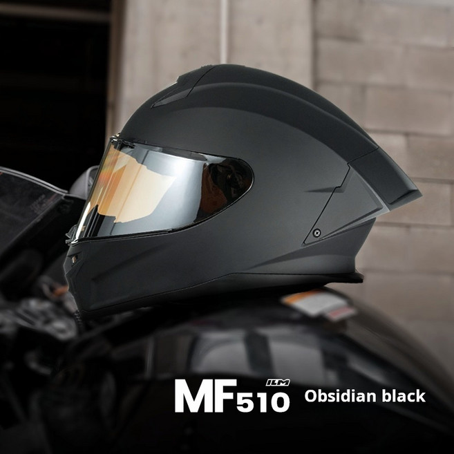 ILM MF510 全罩式安全帽 防霧鏡片 DOT, 曜石黑,M(建議尺寸54-55CM)