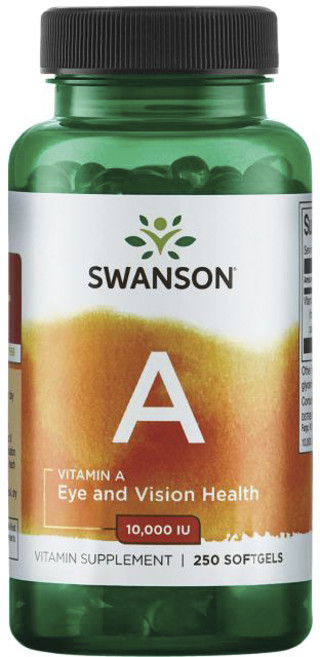 Swanson 斯旺森 維生素A軟膠囊 10000IU, 250顆, 1罐