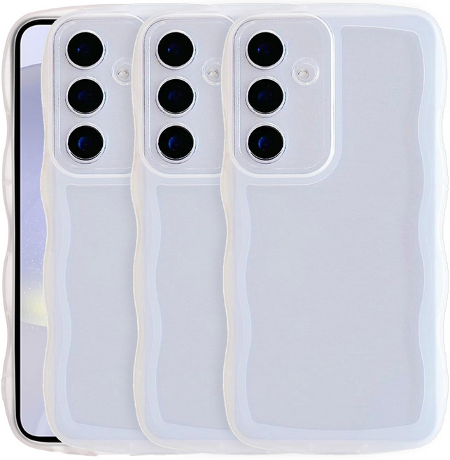 벌크온 갤럭시 S24울트라 물결 웨이브 쿠션 투명 휴대폰 케이스