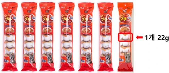 푸치 미니컵캔 고양이 간식 22g, 참치 + 게살, 56개 - 쿠팡