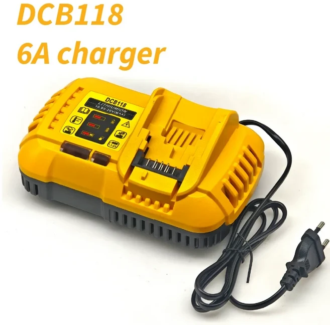 TPCELL PD65W 4/5/6AH 디월트 18V/20V 배터리용 타입-C 입출력 전동 공구 리튬 이온 교체 배터리 DCB184, 05 DW 6A charger, 01 China Mainland