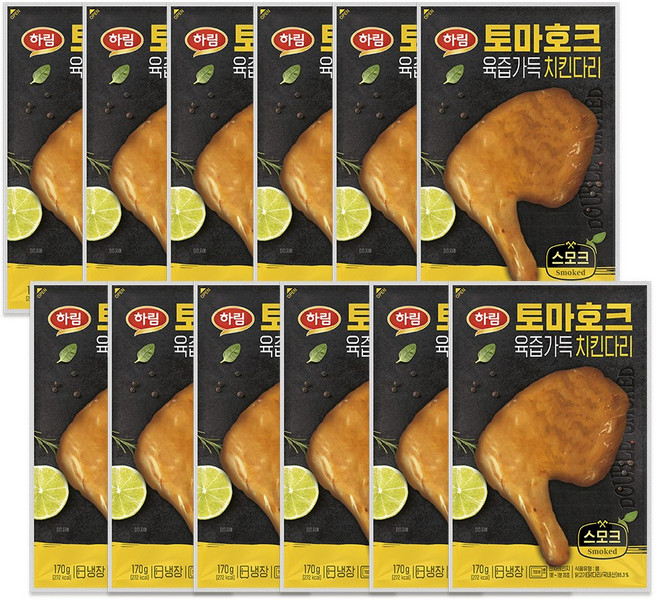 하림-토마호크 치킨다리 스모크 170g, 12개