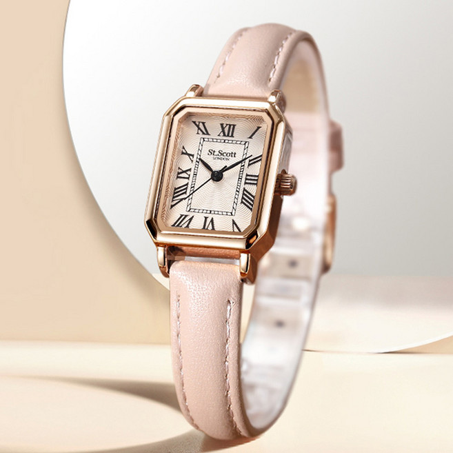 [본사정품] 브렌타 레더 워치 - 로즈핑크 + 쇼핑백 / ST5088RRPK