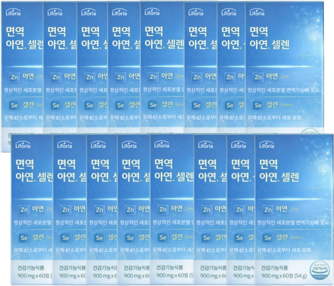 16개 구매 시 셀렌톡 정품 증정 / 리포리아 아연 셀랜 셀레늄 영양제 남성, 60정