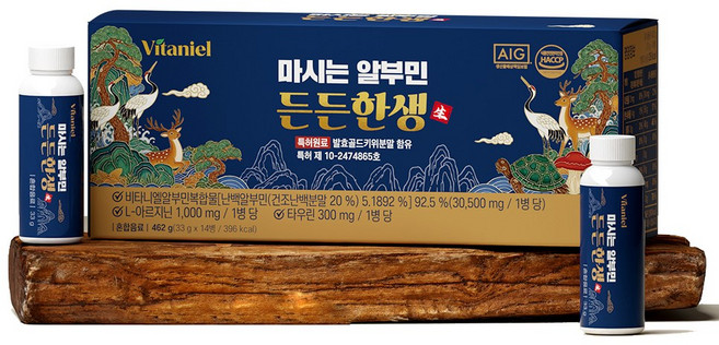 비타니엘 마시는 알부민 든든한생 아르기닌 특허원료 1종 14병 (쇼핑백증정), 1개, 462g