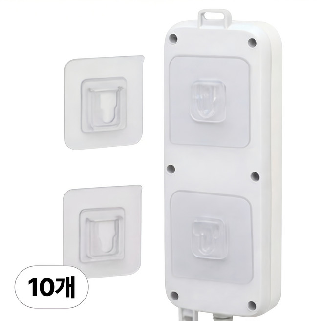 모루나루 무타공 다용도 공유기 셋탑박스 멀티탭 정리 브라켓 후크, 10세트