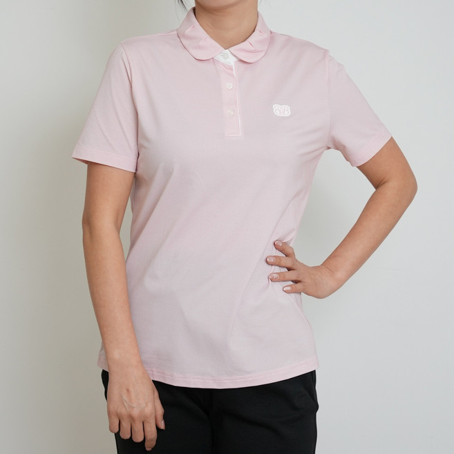 베러투데이 여성 골프웨어 고급 기능성 도트 플라워 카라티셔츠 2컬러