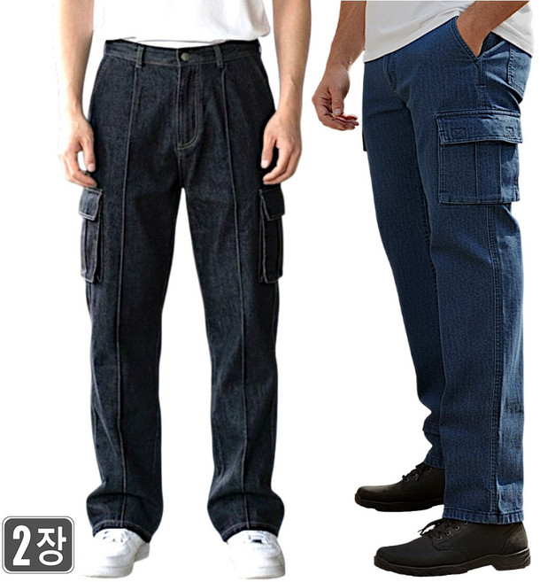 1+1웨어몬 여름스판 카고 청바지 WD 건빵 면 스판 작업 일상복