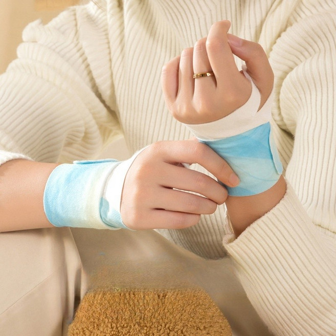 日式暖足貼 10小時持續發熱, 熱敷腕帶-藍色款【1片】, 1個
