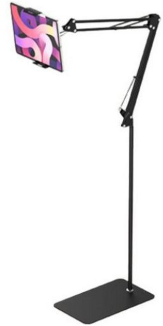 프라임큐 스마트폰 태블릿 침대 거치대 스탠드형, 1개, 블랙