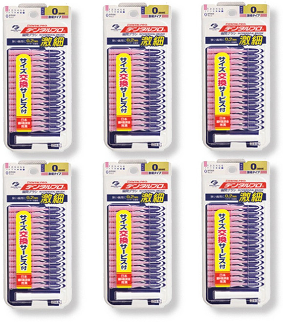 건강두배로 잭스 덴탈프로 치간칫솔 사이즈 0 (SSSS), 15개입, 6개